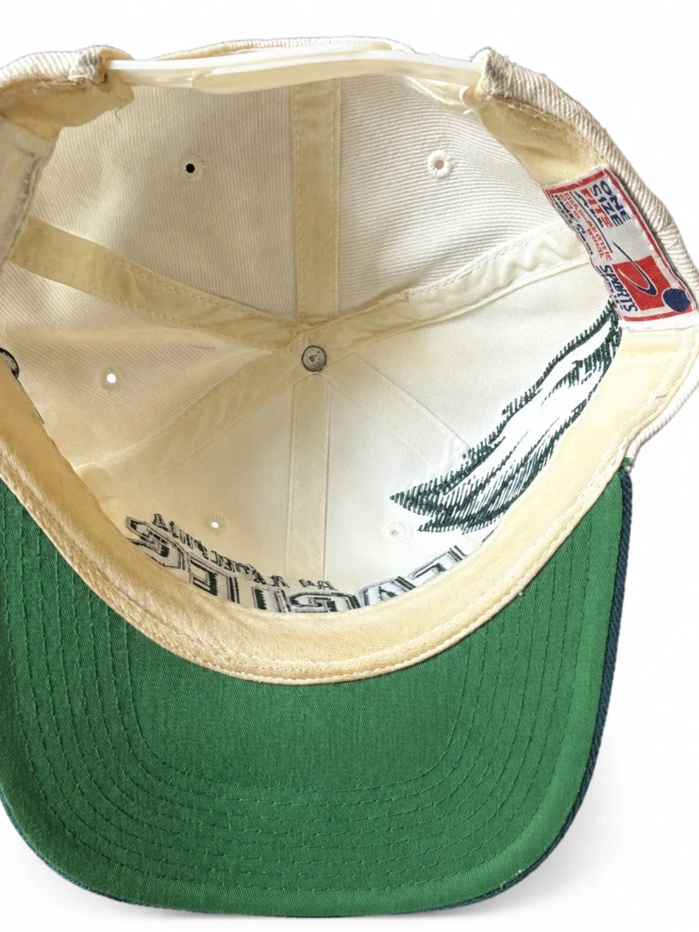 VTG Sports Specialties Philadelphia Eagles Hat Adult White NFL Shadow Script 90s